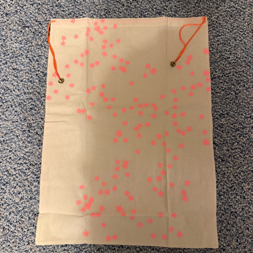 NEW FREE PEOPLE Large Gift Bag Pink Stars